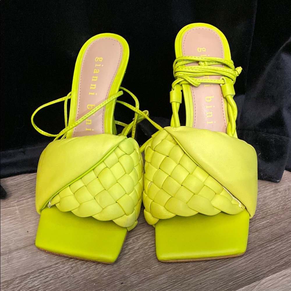 Gianni Bini Women's Lime Green Heeled Sandals